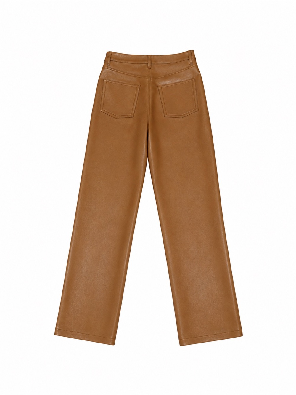ARITZIA WILFRED Melania High Rise Vegan Camel Faux Leather Pants - Picture 6 of 8